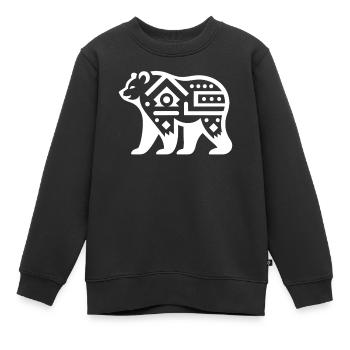 Bär Ureinwohner Amerikas Tierkreis - Kinder Premium Organic Sweatshirt - Schwarz - Vorne - AI Model Kid Female (0cm)