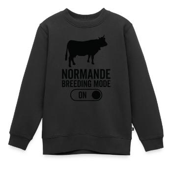 Mode d’élevage de vaches activé - Normande - Sweat Premium enfant bio - noir - Devant - AI Model Kid Female (0cm)