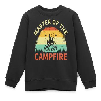 Master of the Campfire - Kinder Premium Organic Sweatshirt - Schwarz - Vorne - AI Model Kid Female (0cm)