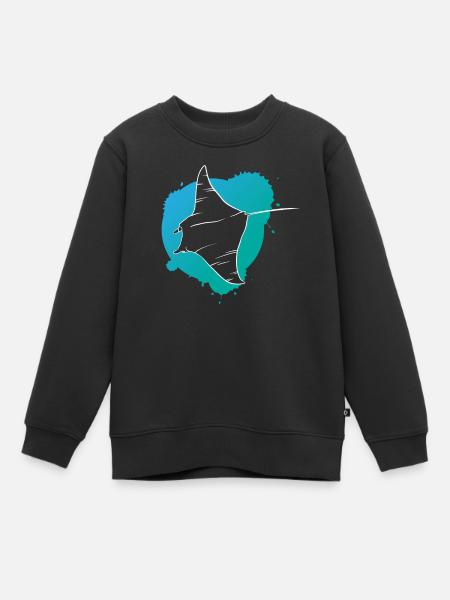 Rochen im Riff Ozeanischer Geist Geschenk - Kinder Premium Organic Sweatshirt - Schwarz