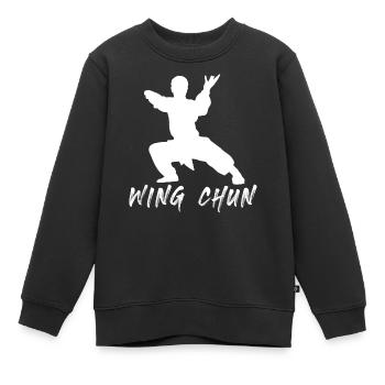 Wing Chun - Kinder Premium Organic Sweatshirt - Schwarz - Vorne - AI Model Kid Female (0cm)