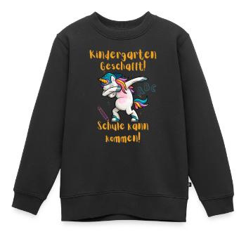 Einhorn Schulkind 2026 - Kinder Premium Organic Sweatshirt - Schwarz - Vorne - AI Model Kid Female (0cm)
