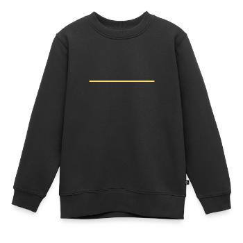 Strich gelb - Kinder Premium Organic Sweatshirt - Schwarz - Vorne - AI Model Kid Female (0cm)
