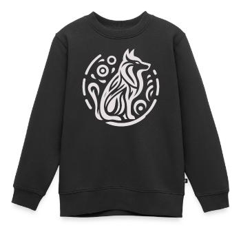 Wolf Ureinwohner Amerikas Tierkreis - Kinder Premium Organic Sweatshirt - Schwarz - Vorne - AI Model Kid Female (0cm)