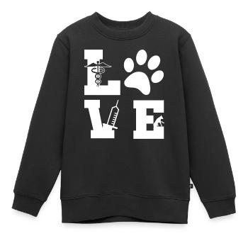 Tierliebhaber Veterinärassistent - Kinder Premium Organic Sweatshirt - Schwarz - Vorne - AI Model Kid Female (0cm)