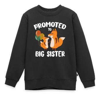 Promoted To Big Sister For Girls And Cute Fox - Kids Premium Organic Sweatshirt - black - Front - AI Model Kid Female (0cm)