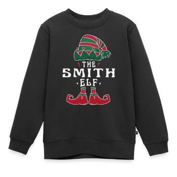 Smith Elf Familie Passende Gruppe Weihnachten Mama Papa - Kinder Premium Organic Sweatshirt - Schwarz - Vorne - AI Model Kid Female (0cm)