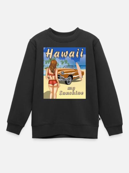 HAWAÏ mon soleil - Sweat Premium enfant bio - noir