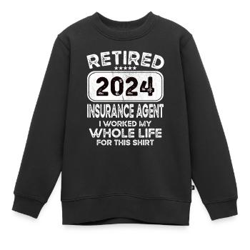 Retired Insurance agent 2024 - Kinder Premium Organic Sweatshirt - Schwarz - Vorne - AI Model Kid Female (0cm)