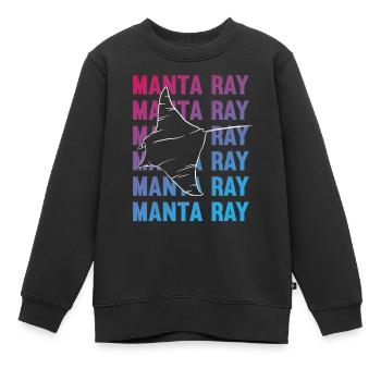 Elegant Manta Ray Ocean Lover - Kids Premium Organic Sweatshirt - black - Front - AI Model Kid Female (0cm)