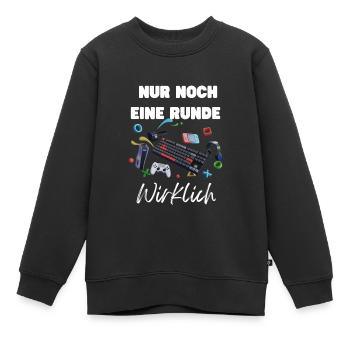 Nur noch eine Runde Zocker Gamer Jungen - Kinder Premium Organic Sweatshirt - Schwarz - Vorne - AI Model Kid Female (0cm)