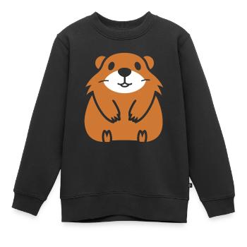 Simple Marmotte - Sweat Premium enfant bio - noir - Devant - AI Model Kid Female (0cm)