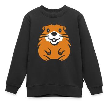 Simple Marmotte - Sweat Premium enfant bio - noir - Devant - AI Model Kid Female (0cm)