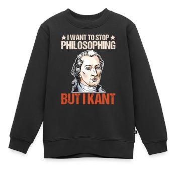 Philosophie Theorie Immanuel Kant - Kinder Premium Organic Sweatshirt - Schwarz - Vorne - AI Model Kid Female (0cm)