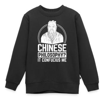 Theorie Chinesische Philosophen - Kinder Premium Organic Sweatshirt - Schwarz - Vorne - AI Model Kid Female (0cm)