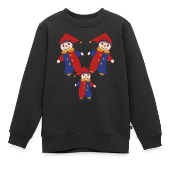 kasperle dreifach - Kinder Premium Organic Sweatshirt - Schwarz - Vorne - AI Model Kid Female (0cm)