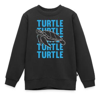 TORTUE Silhouette Word Art cadeau - Sweat Premium enfant bio - noir - Devant - AI Model Kid Female (0cm)