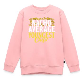 Cadeau enfant le plus jeune - Sweat Premium enfant bio - rose - Devant - AI Model Kid Female (0cm)