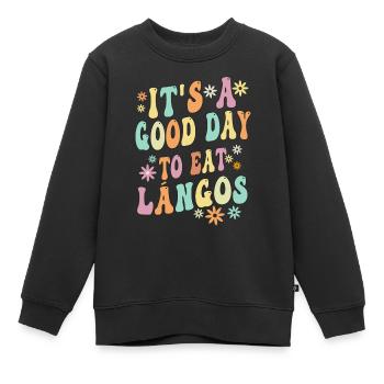 Langos - Ungarische Küche - Kinder Premium Organic Sweatshirt - Schwarz - Vorne - AI Model Kid Female (0cm)