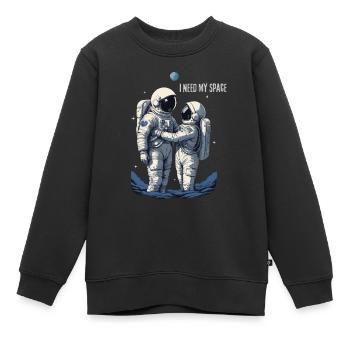 Verliebtes Astronautenpaar - Kinder Premium Organic Sweatshirt - Schwarz - Vorne - AI Model Kid Female (0cm)