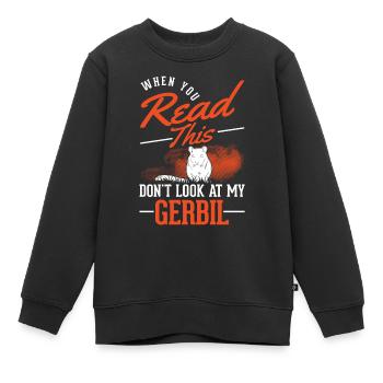 Gerbille cadeau Gerbille de Mongolie Gerbille - Sweat Premium enfant bio - noir - Devant - AI Model Kid Female (0cm)
