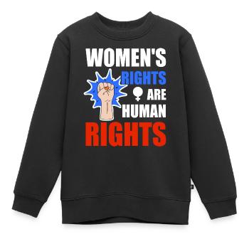 Les droits des femmes sont des droits humains - Sweat Premium enfant bio - noir - Devant - AI Model Kid Female (0cm)