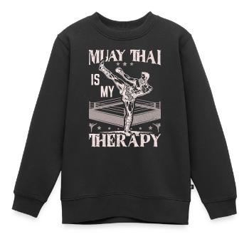 Muay Thai Boxing, Thai Boxer, Thai Boxing - Kinder Premium Organic Sweatshirt - Schwarz - Vorne - AI Model Kid Female (0cm)