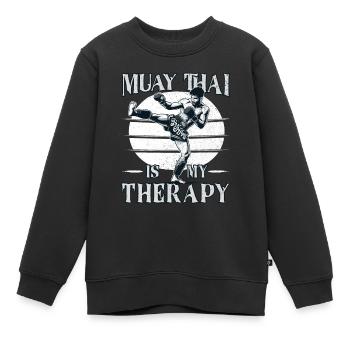 Muay Thai Boxing, Thai Boxer, Thai Boxing - Kinder Premium Organic Sweatshirt - Schwarz - Vorne - AI Model Kid Female (0cm)