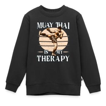 Muay Thai Boxing, Thai Boxer, Thai Boxing - Kinder Premium Organic Sweatshirt - Schwarz - Vorne - AI Model Kid Female (0cm)
