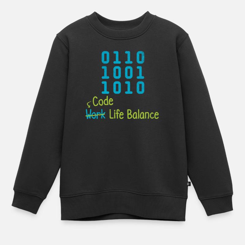 Code Work Life Balance – Programmierer Und - Kinder Premium Organic Sweatshirt - Schwarz