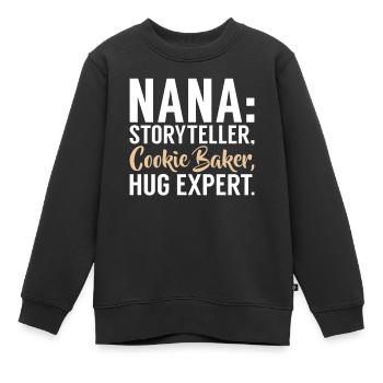 Cadeaux Nana - Sweat Premium enfant bio - noir - Devant - AI Model Kid Female (0cm)