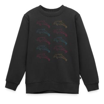 Delphinschwarm Freiheit des Meeres Geschenk - Kinder Premium Organic Sweatshirt - Schwarz - Vorne - AI Model Kid Female (0cm)