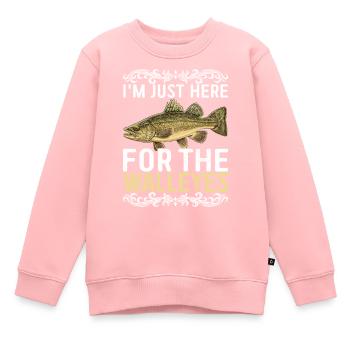 Walleye Fishing Angler - Kids Premium Organic Sweatshirt - rose - Front - AI Model Kid Female (0cm)