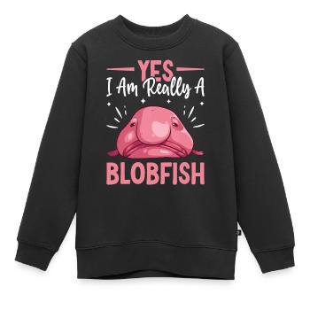 Drôle de créature marine - Sweat Premium enfant bio - noir - Devant - AI Model Kid Female (0cm)