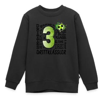 3. Klasse Fußball - Kinder Premium Organic Sweatshirt - Schwarz - Vorne - AI Model Kid Female (0cm)