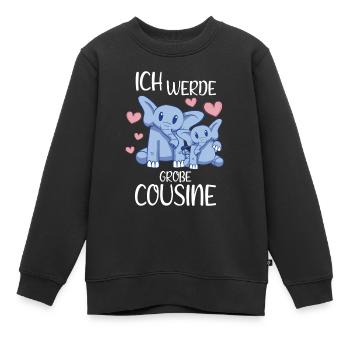 Bald Cousine Baby Elefanten - Ich werde große - Kinder Premium Organic Sweatshirt - Schwarz - Vorne - AI Model Kid Female (0cm)