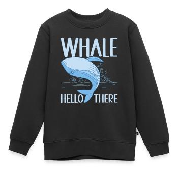 Baleines Baleine - Sweat Premium enfant bio - noir - Devant - AI Model Kid Female (0cm)