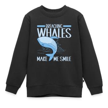 Baleines Baleine - Sweat Premium enfant bio - noir - Devant - AI Model Kid Female (0cm)
