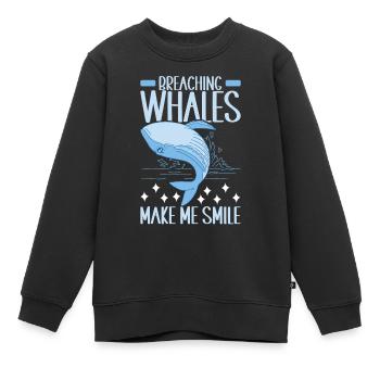 Baleines Baleine - Sweat Premium enfant bio - noir - Devant - AI Model Kid Female (0cm)