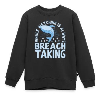 Baleines Baleine - Sweat Premium enfant bio - noir - Devant - AI Model Kid Female (0cm)