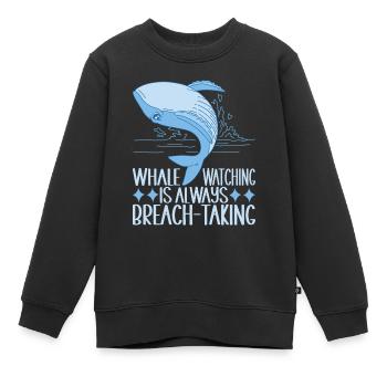 Baleines Baleine - Sweat Premium enfant bio - noir - Devant - AI Model Kid Female (0cm)