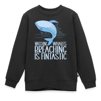 Baleines Baleine - Sweat Premium enfant bio - noir - Devant - AI Model Kid Female (0cm)