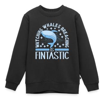 Baleines Baleine - Sweat Premium enfant bio - noir - Devant - AI Model Kid Female (0cm)