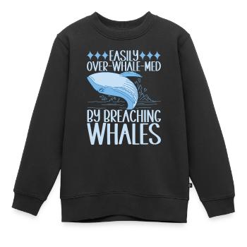 Baleines Baleine - Sweat Premium enfant bio - noir - Devant - AI Model Kid Female (0cm)