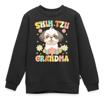 Groovy Hundeliebhaberin - Kinder Premium Organic Sweatshirt - Schwarz - Vorne - AI Model Kid Female (0cm)