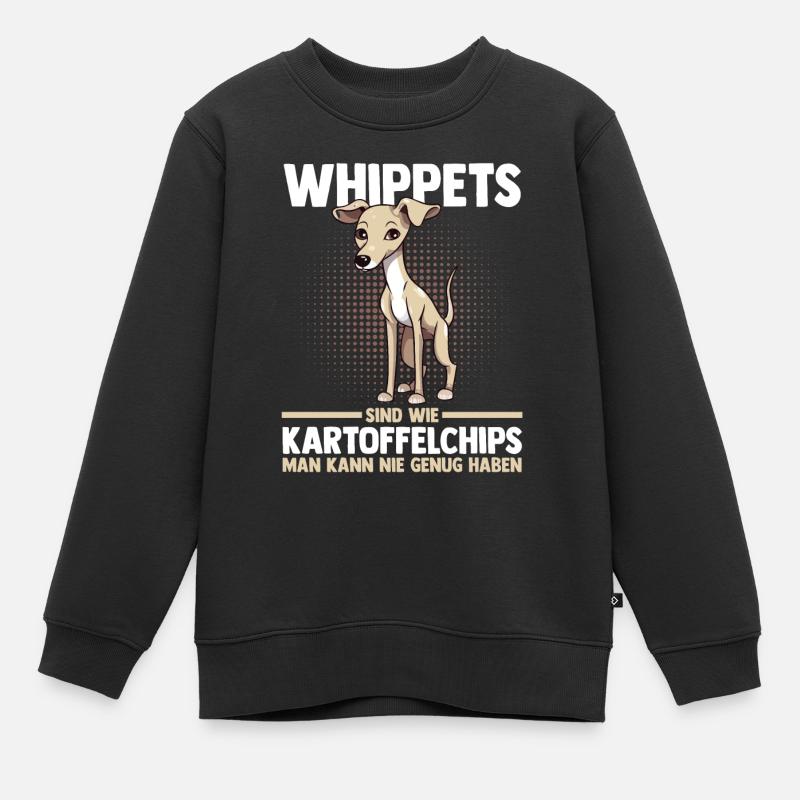 Hund Whippet - Kinder Premium Organic Sweatshirt - Schwarz