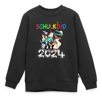Schulkino t Rex Dino 2024 Einschulung Jungen - Kinder Premium Organic Sweatshirt - Schwarz - Vorne - AI Model Kid Female (0cm)