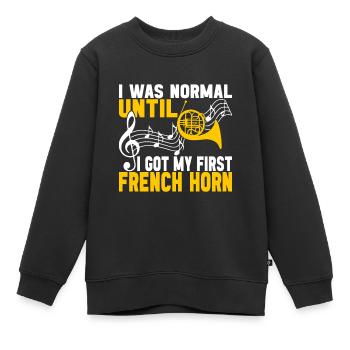 Cor Cuivres - Sweat Premium enfant bio - noir - Devant - AI Model Kid Female (0cm)