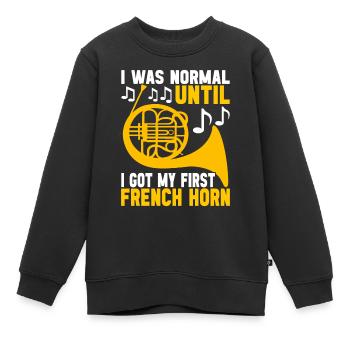Cor Cuivres - Sweat Premium enfant bio - noir - Devant - AI Model Kid Female (0cm)