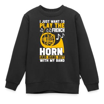 Cor Cuivres - Sweat Premium enfant bio - noir - Devant - AI Model Kid Female (0cm)